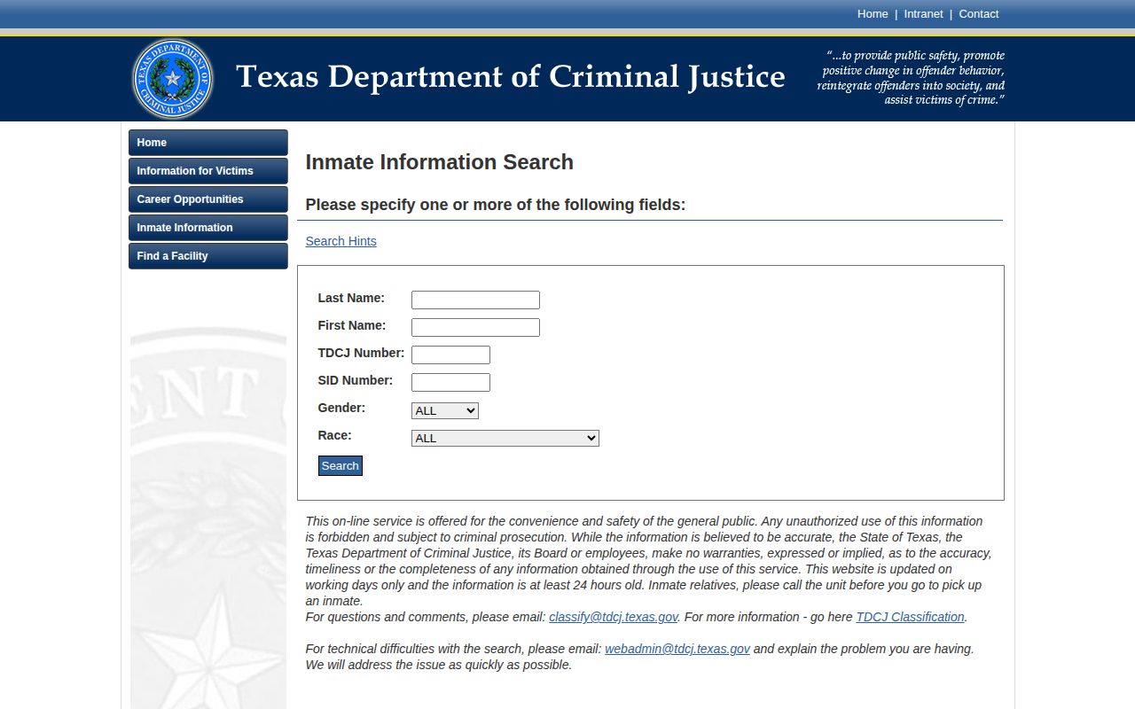 TDCJ search for Fannin County released state inmates